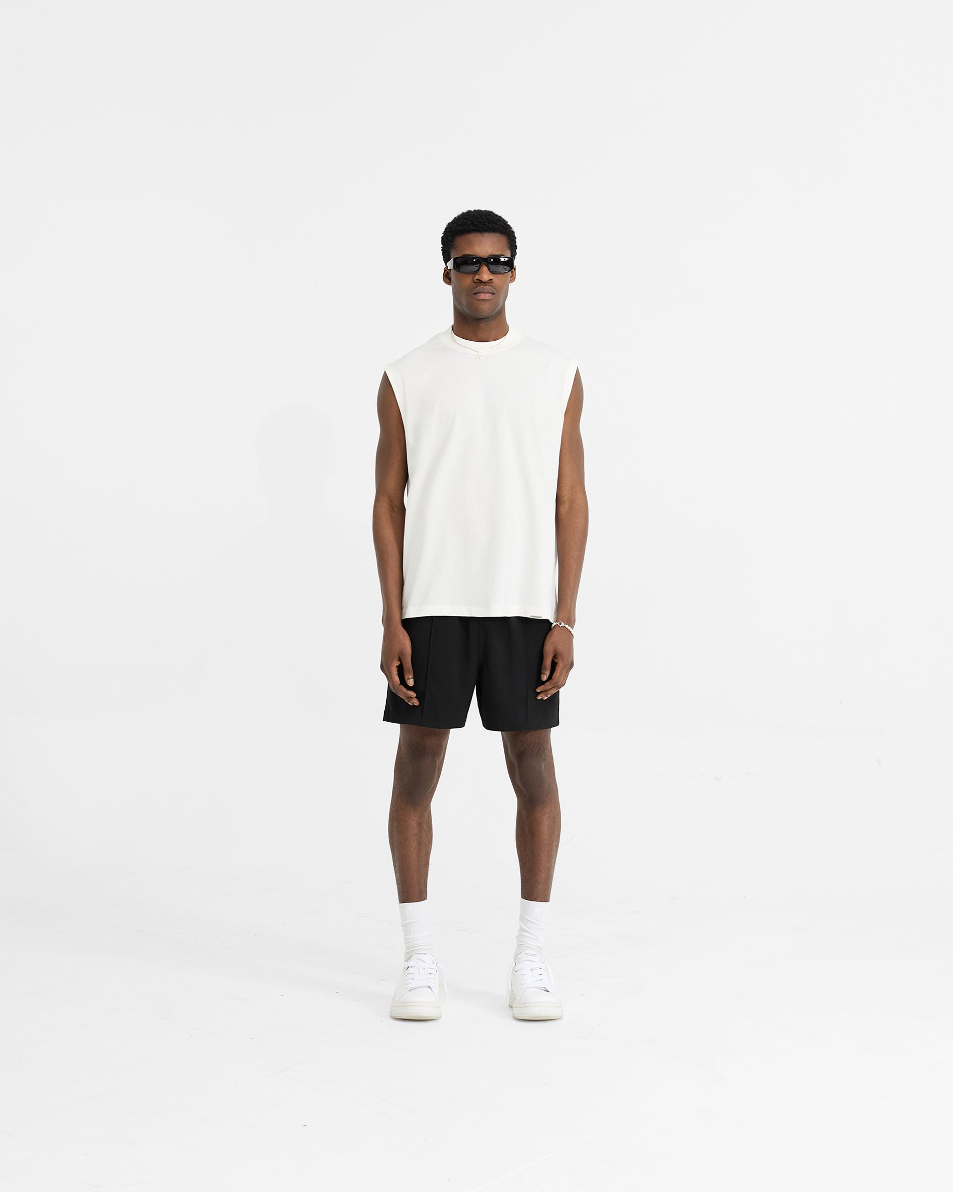 Initial Boxy Tank - Flat White
