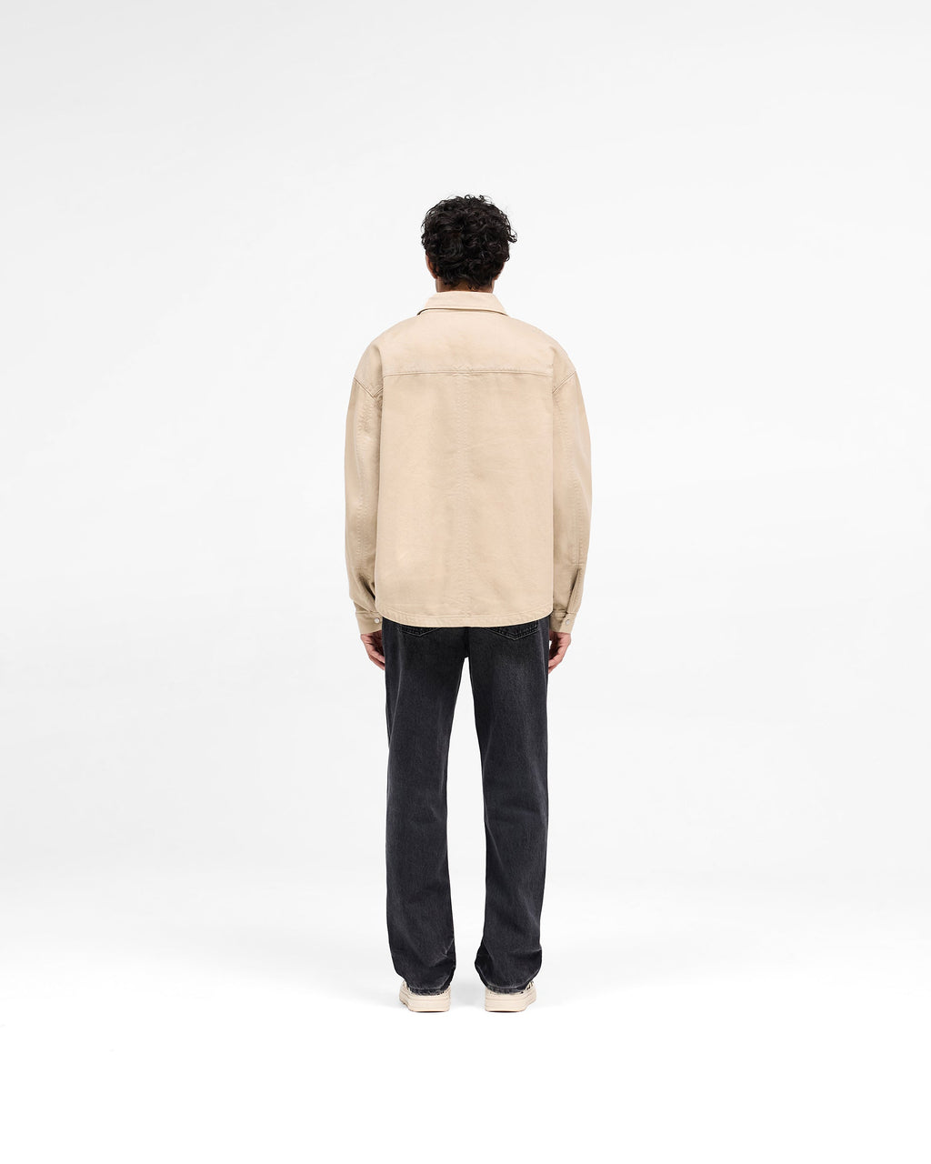 Cotton Zip Through Shirt - Beige