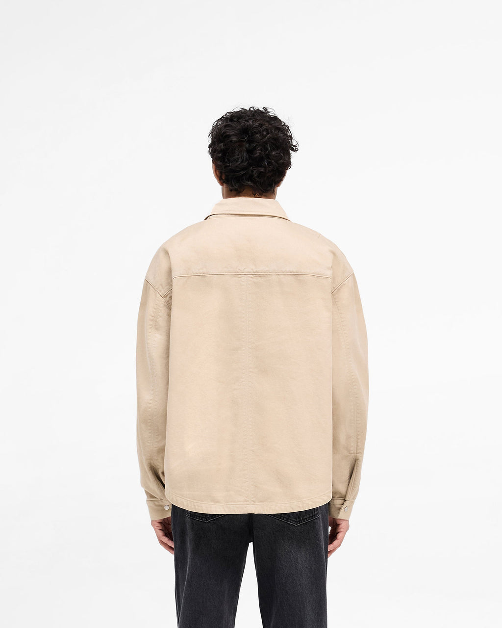 Cotton Zip Through Shirt - Beige