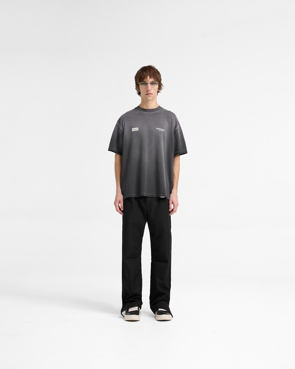 Represent X Oasis Owners Club T-Shirt - Stained Black