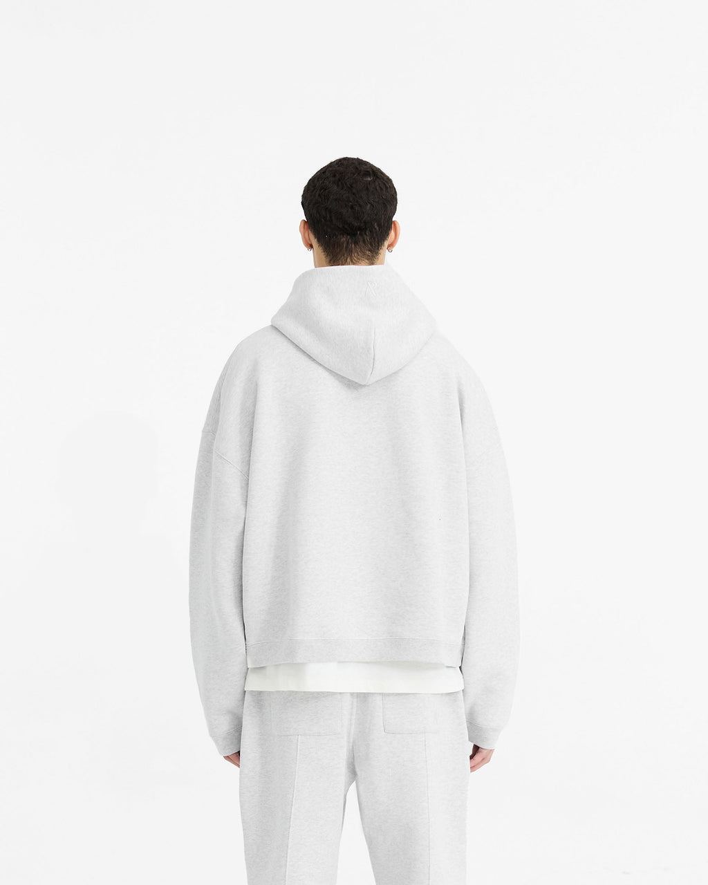 Initial Boxy Hoodie - Ice Grey Marl