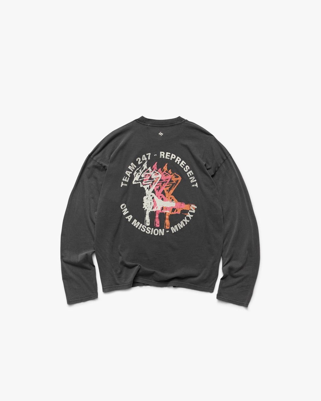 247 Torch Boxy Long Sleeve T-Shirt - Washed Black