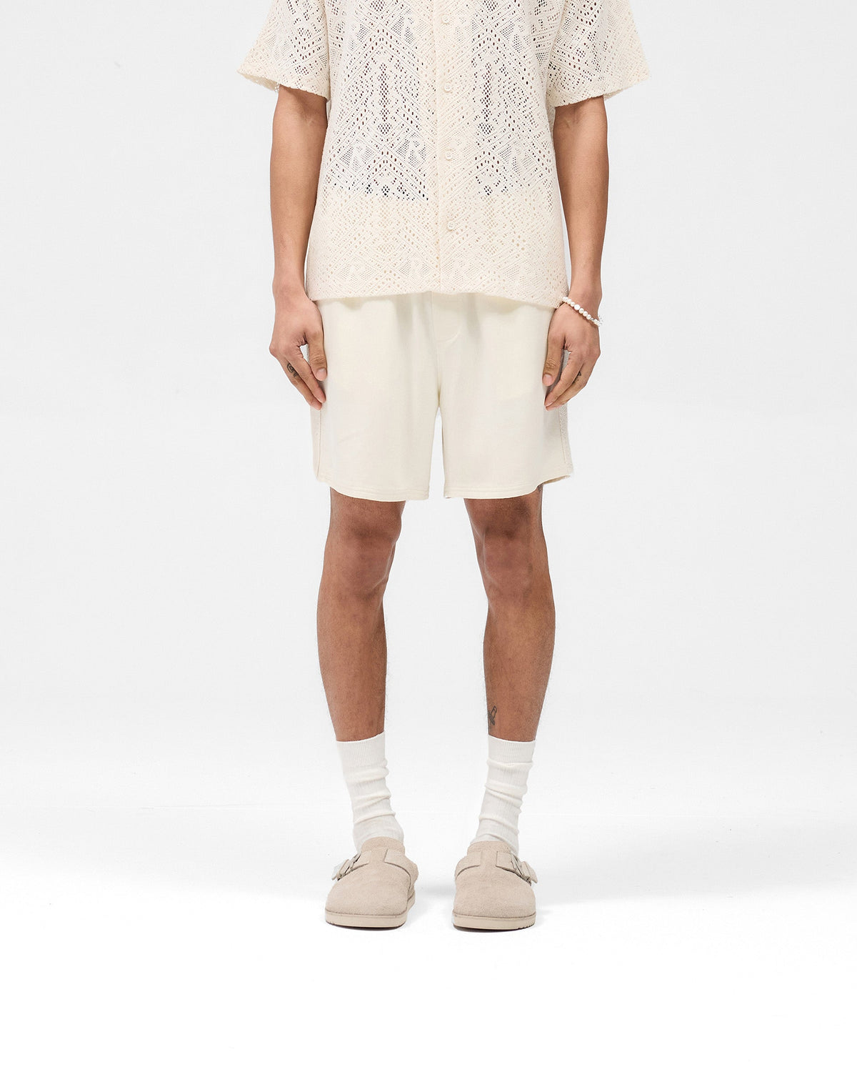 Knitted Panel Short - Antique White