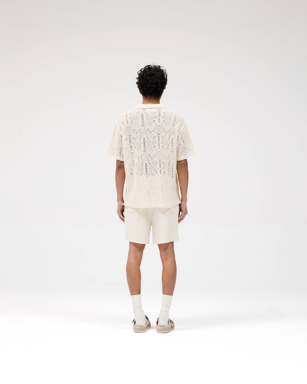 Knitted Panel Short - Antique White