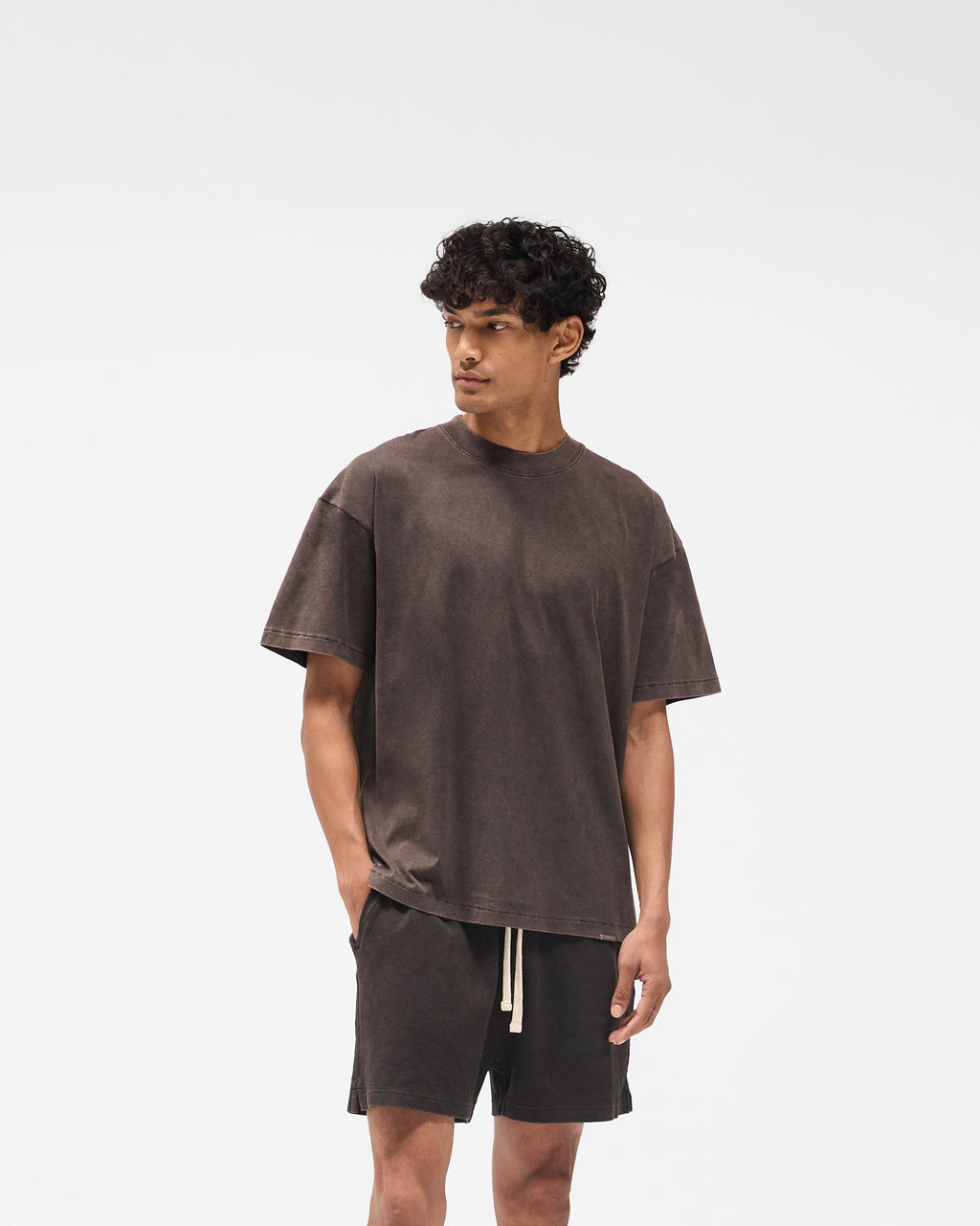 Initial Oversized T-Shirt - Coffee