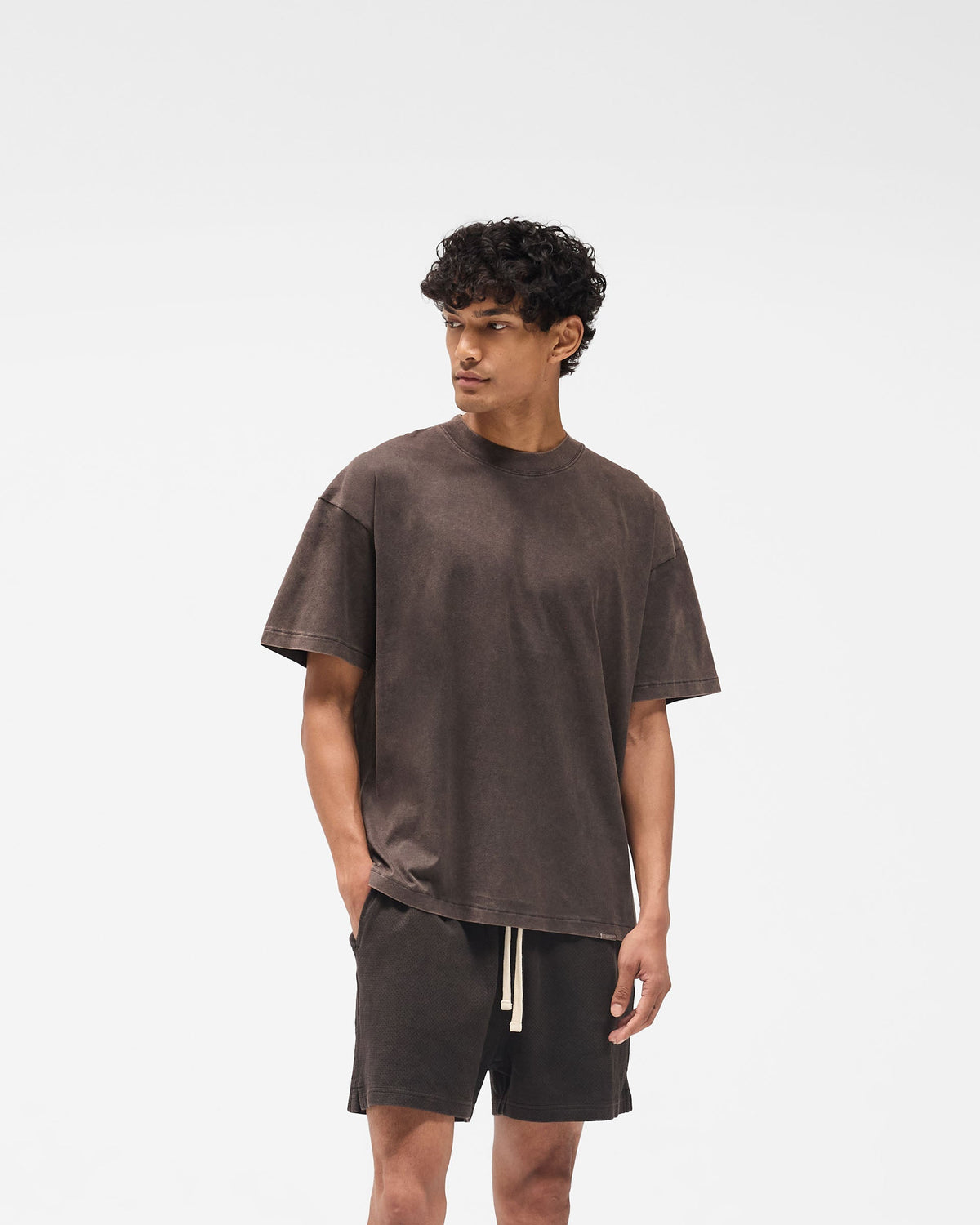 Initial Oversized T-Shirt - Coffee