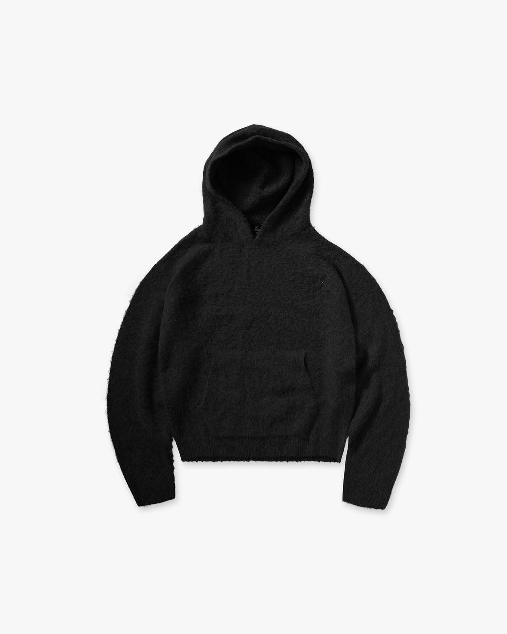 Textured Borg Hoodie - Jet Black