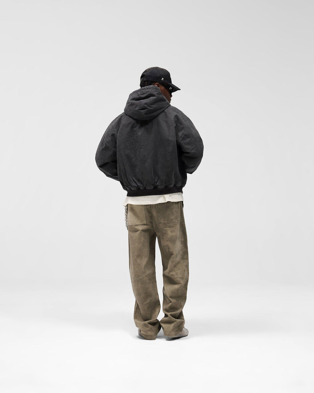 Hooded Bomber - Washed Black