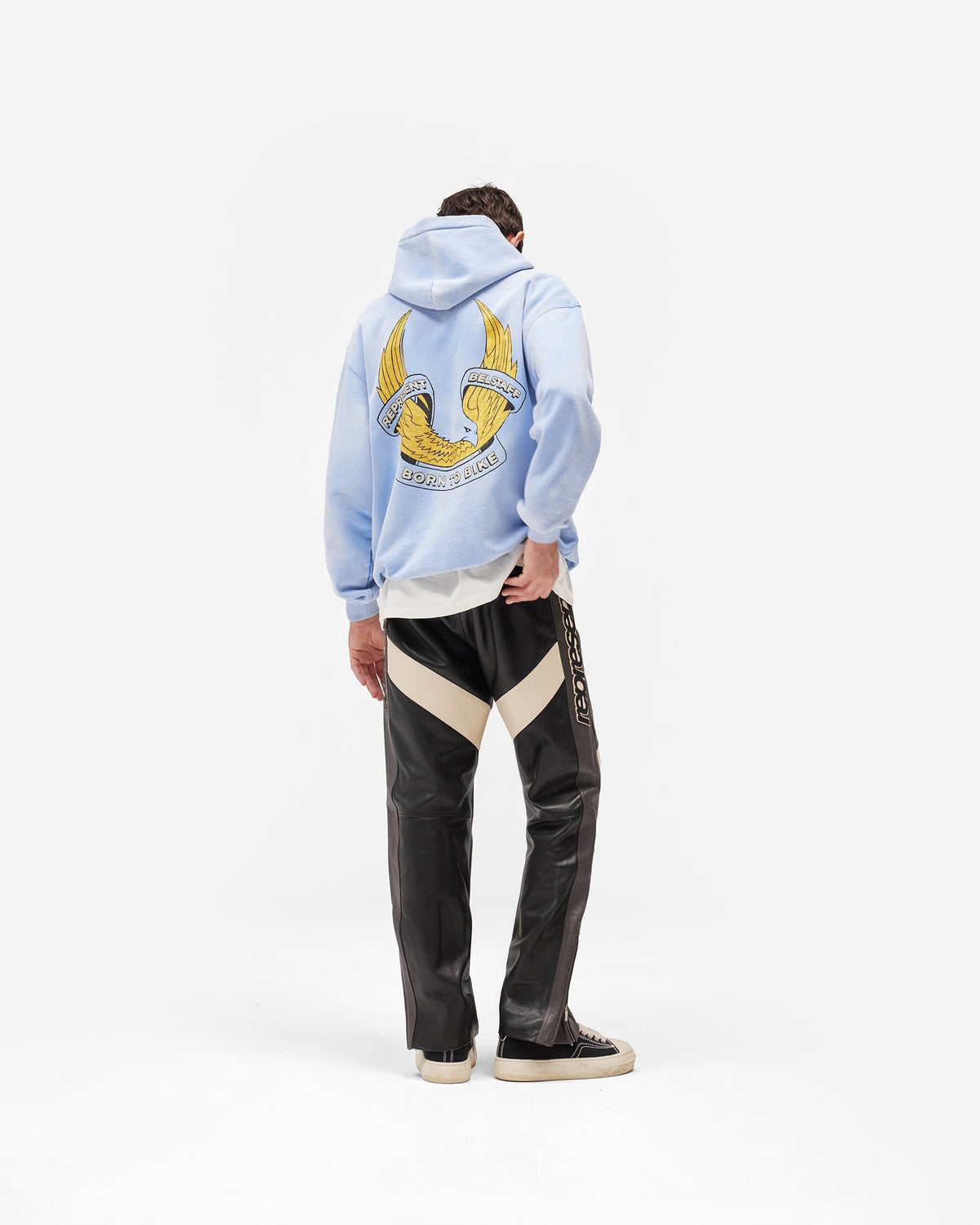 Represent X Belstaff Born To Bike Hoodie - Mid Blue