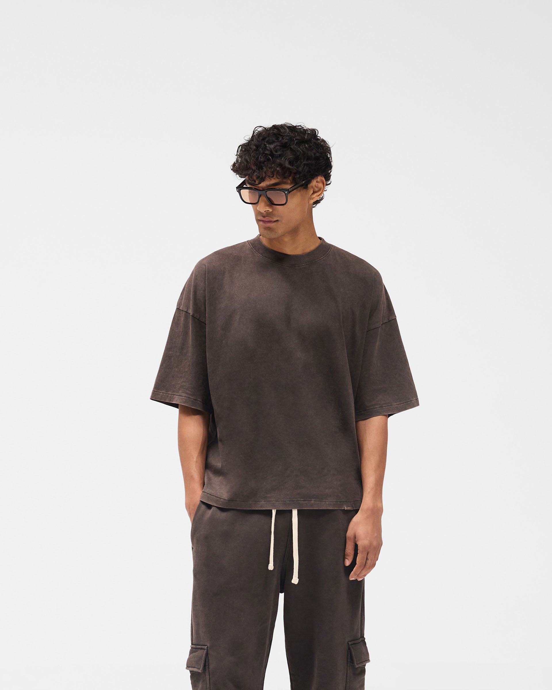 Initial Boxy T-Shirt - Coffee