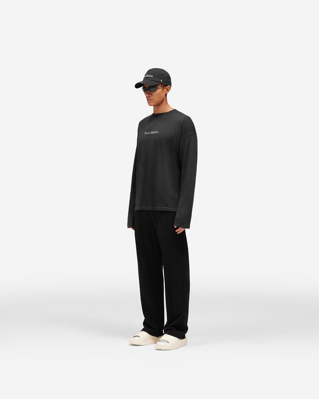 247 On A Mission Long Sleeve T-Shirt - Jet Black