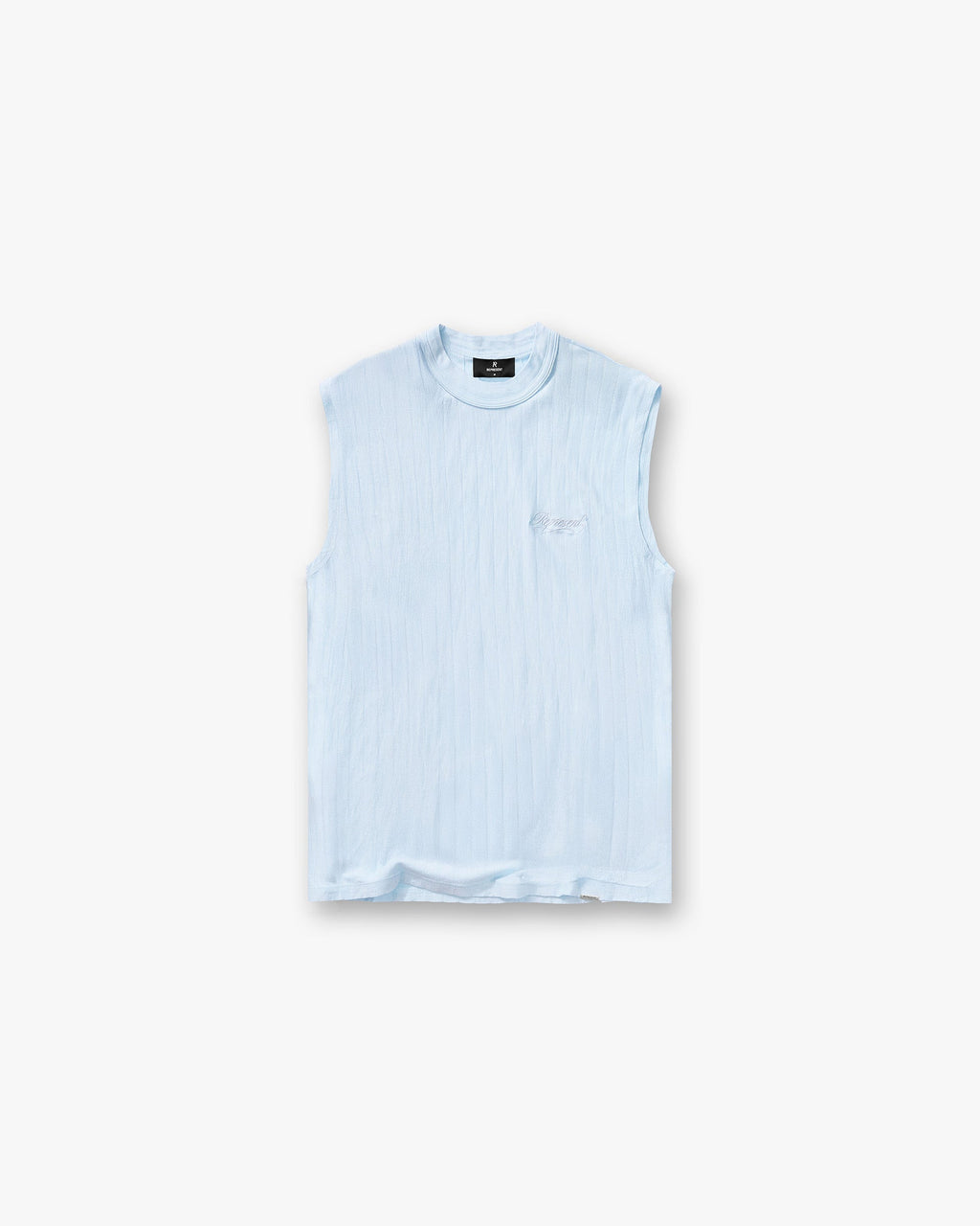 Slub Script Tank - Ice Blue