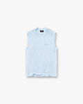 Slub Script Tank - Ice Blue