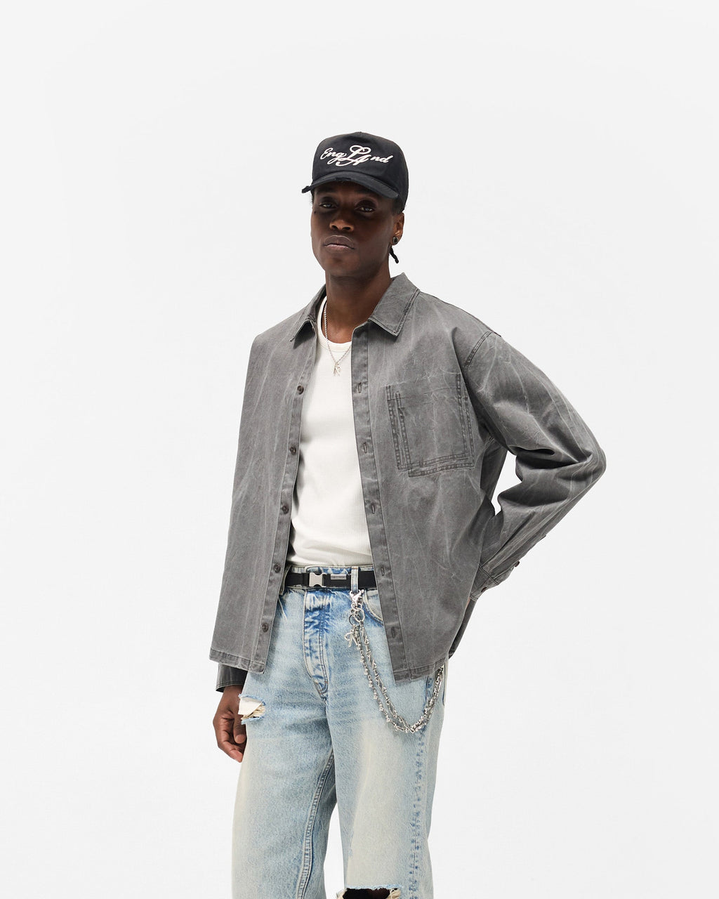 Washed Cotton Shirt - Jet Black