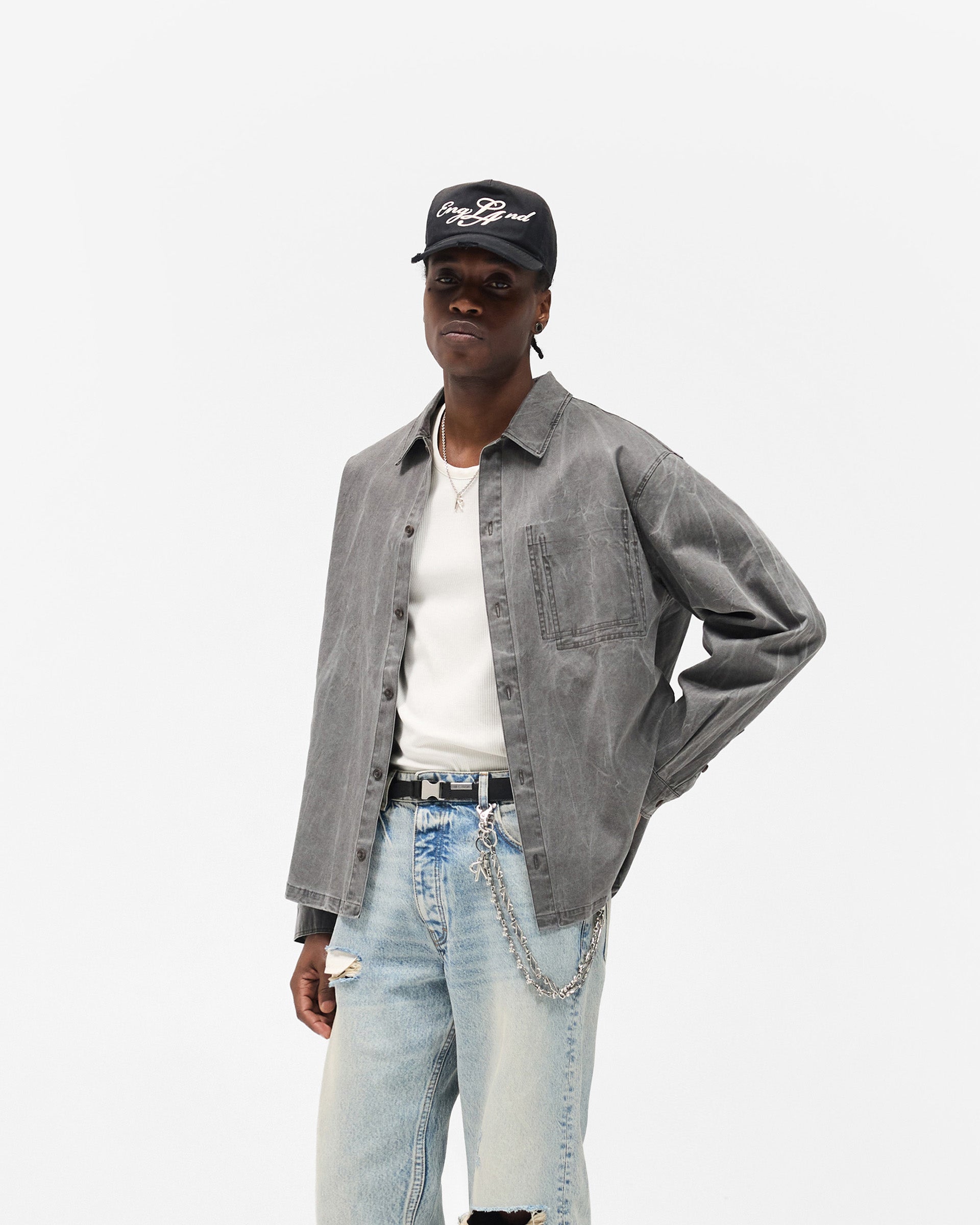 Washed Cotton Shirt - Jet Black