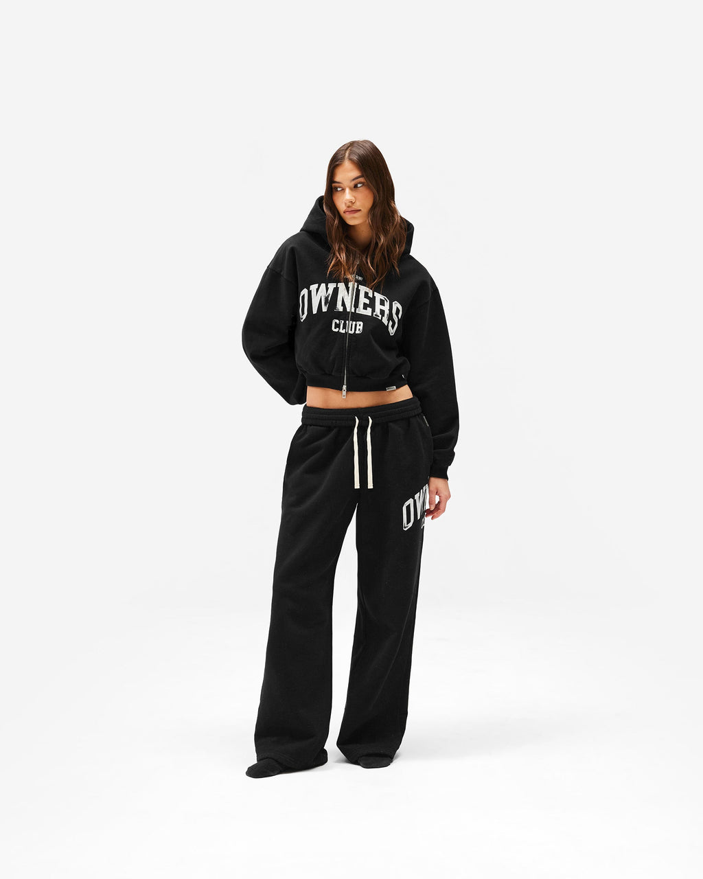 Represent Owners Club Zip Through Hoodie - Jet Black