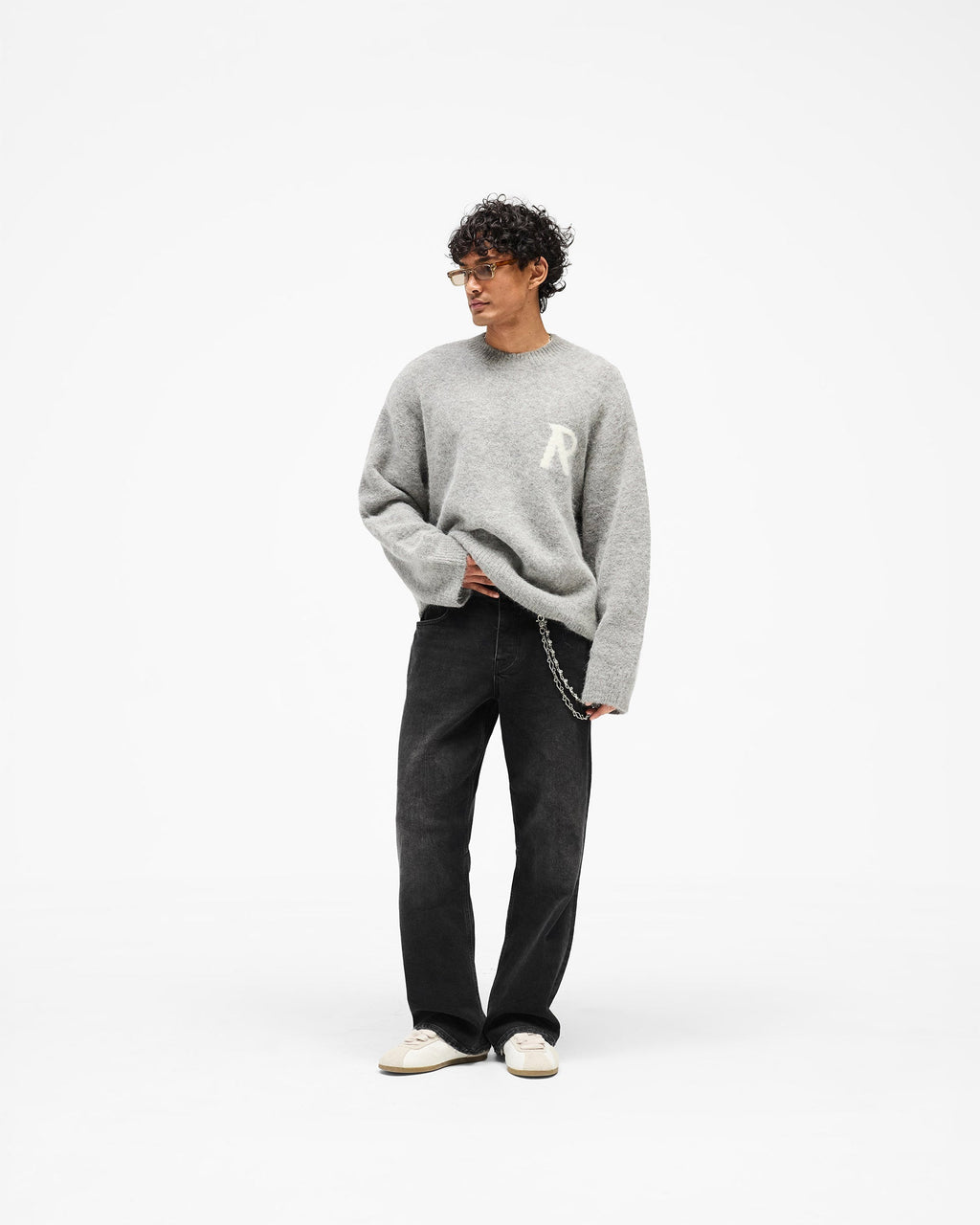 Logo Knit Sweater - Grey