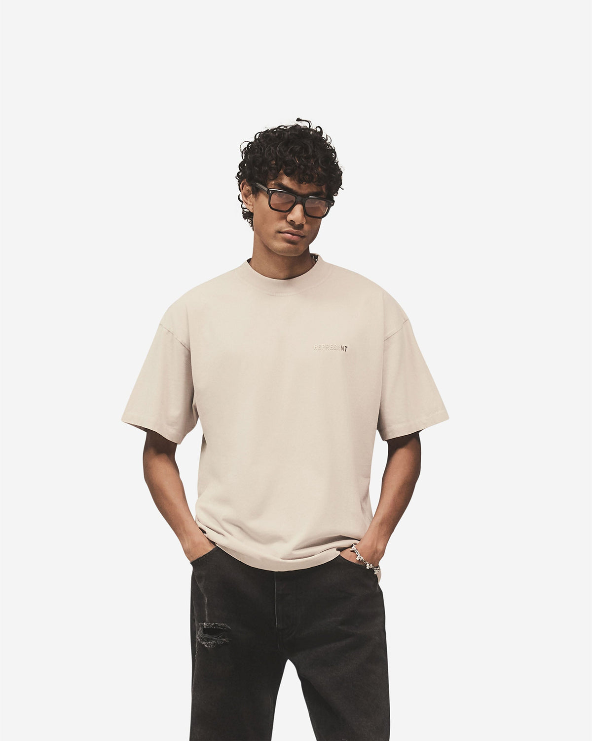 Metal Block Logo T-Shirt - Concrete