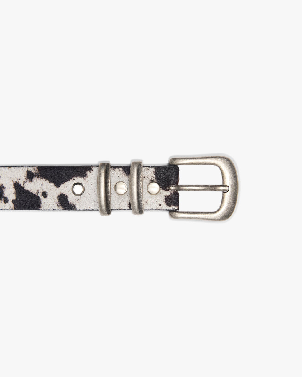 Cowhide Rodeo Belt - Flat White Jet Black