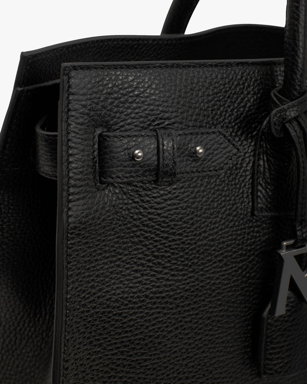 Leather Tote Bag - Textured Black