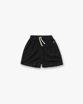 Initial Waffle Shorts - Jet Black