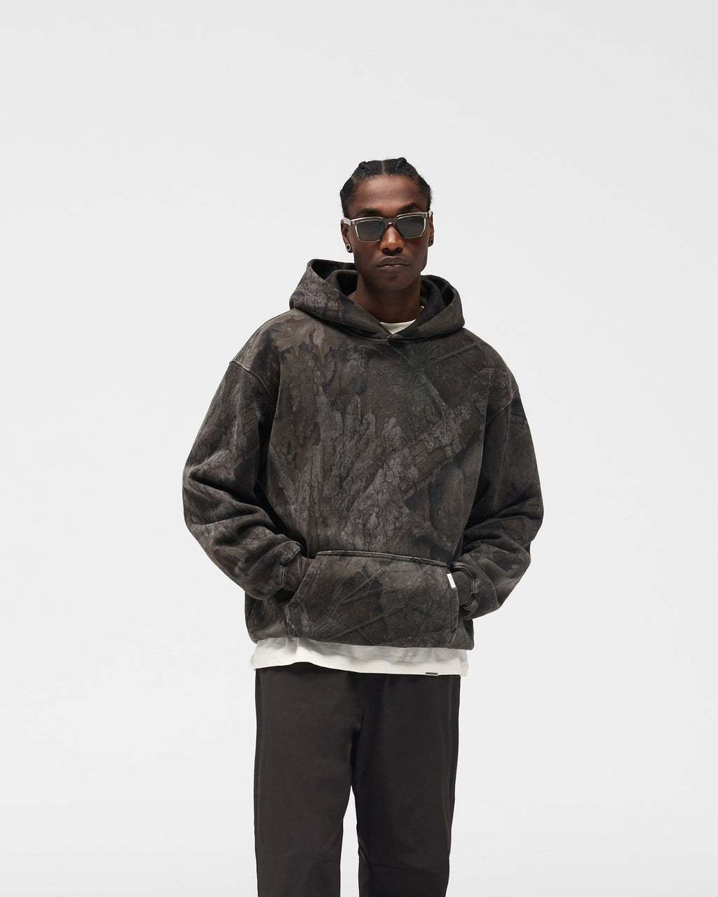 Initial Overdye Realtree® Oversized Hoodie - Overdyed Black