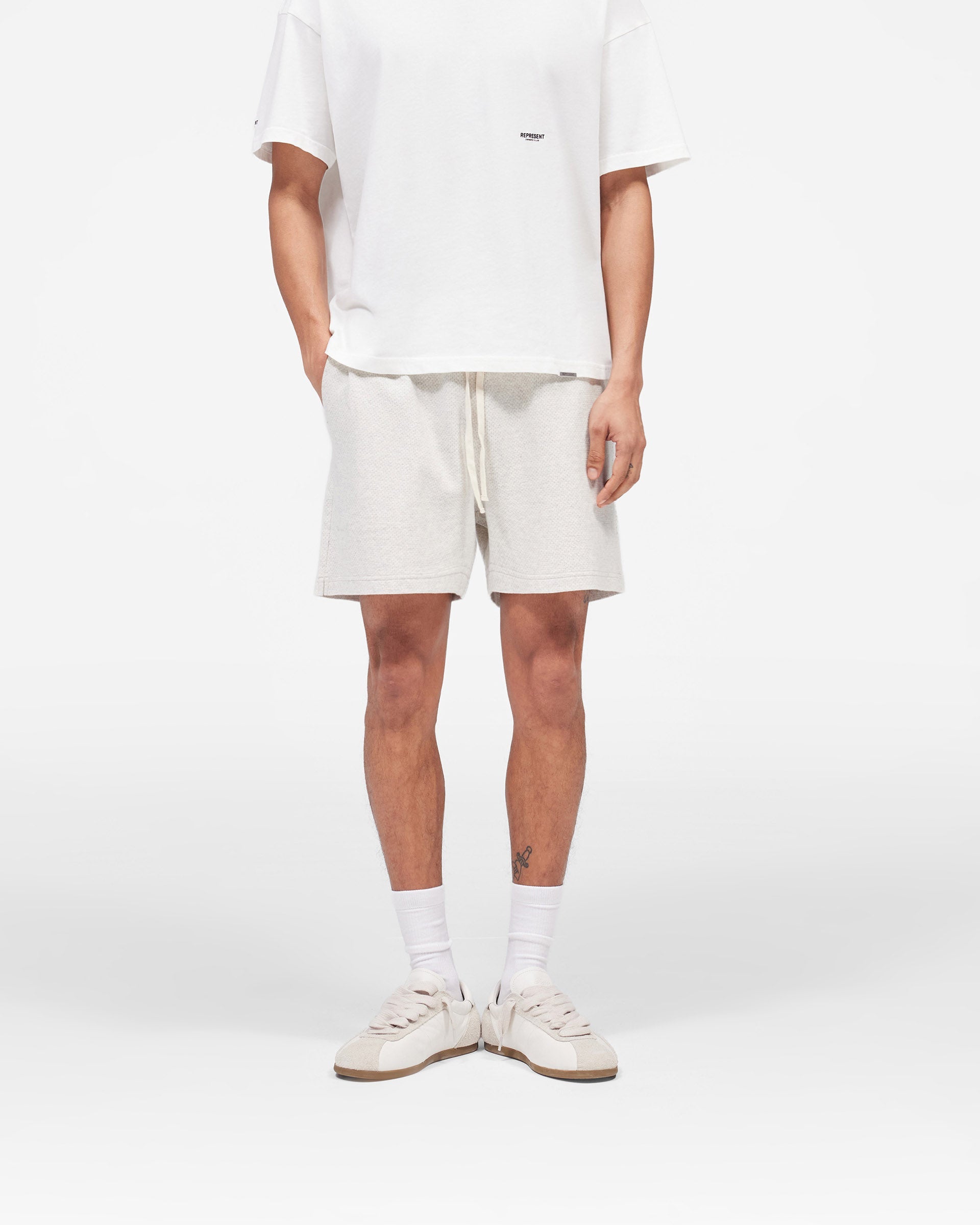 Micro Owners Club Mesh Shorts - Cream Marl