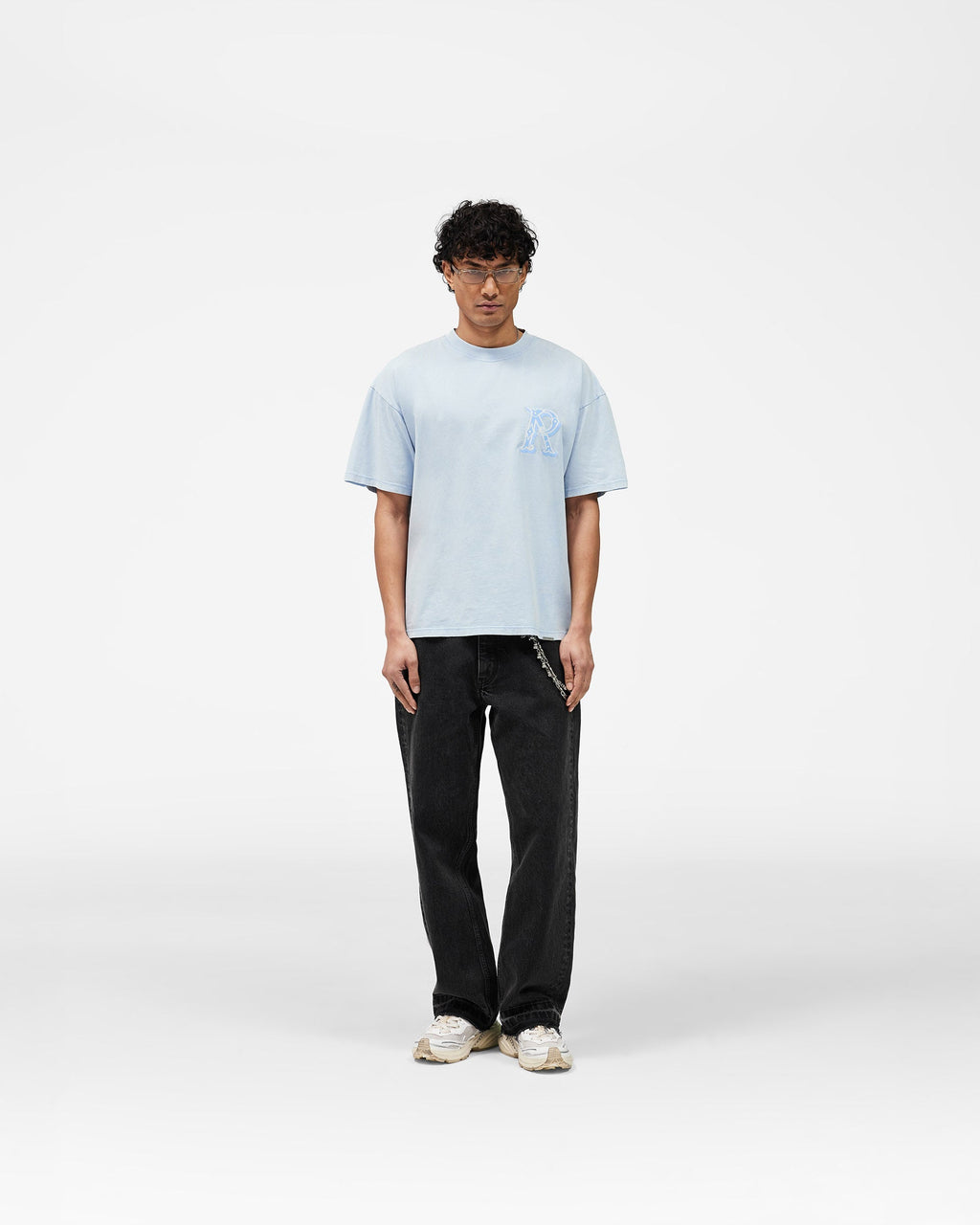 Western Initial T-Shirt - Mountain Blue