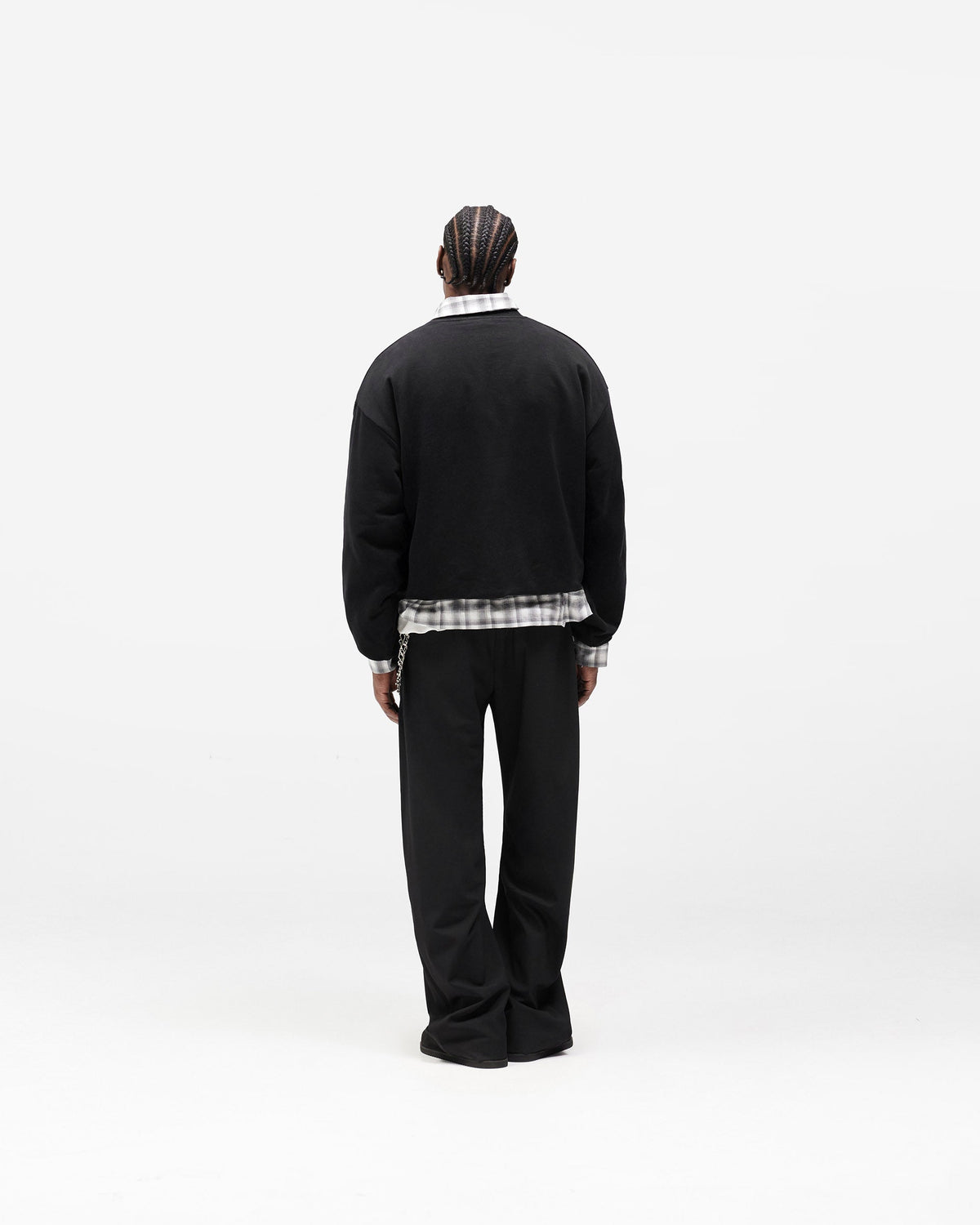 Dual Layer Script Sweater - Jet Black