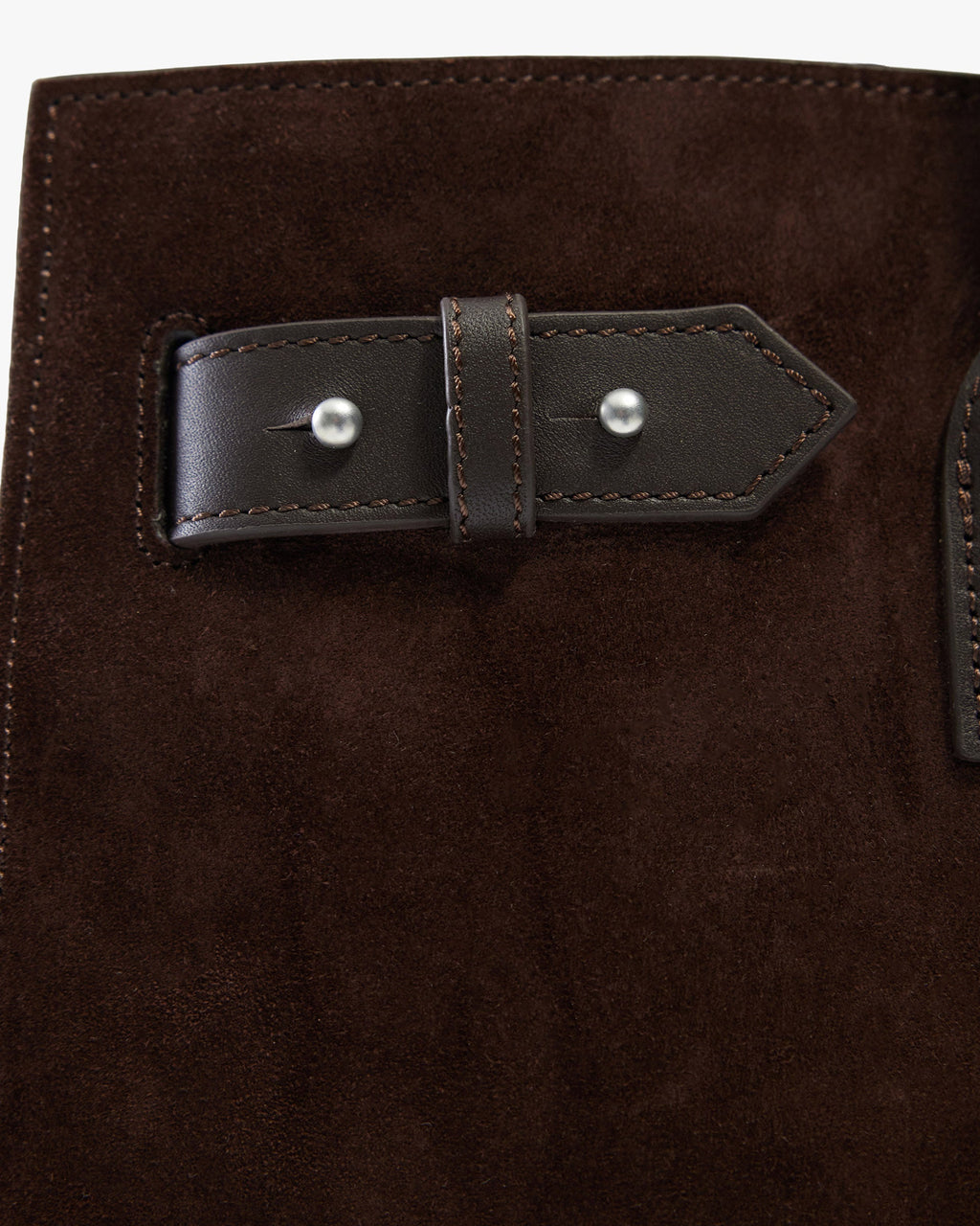 Suede Leather Tote Bag - Brown