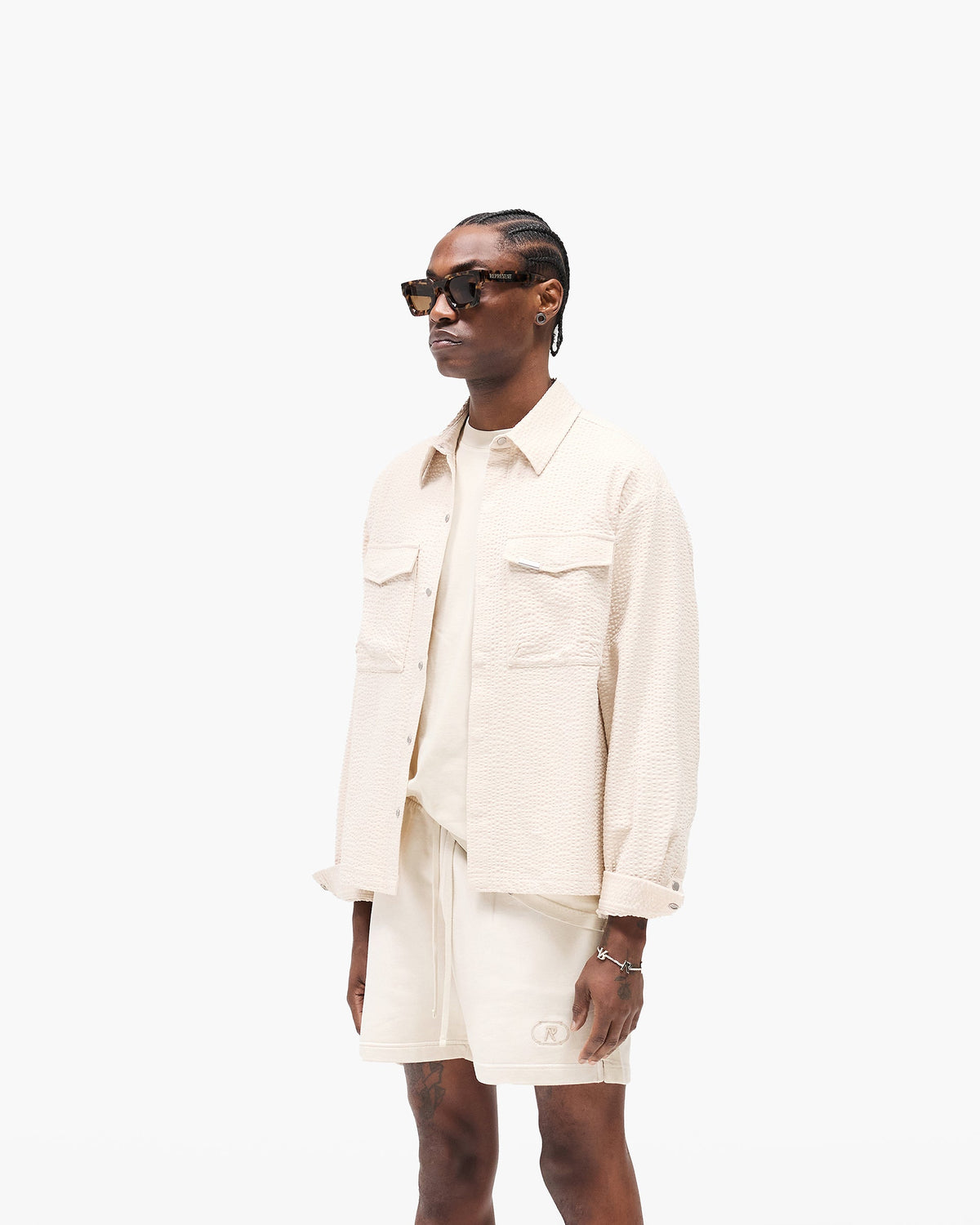 Textured Long Sleeve Shirt - Champagne