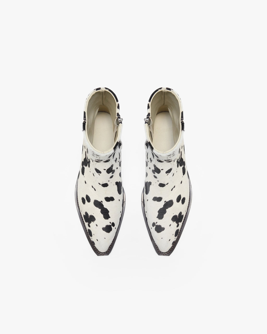 Michael Zip Boot Cowhide - Flat White Black