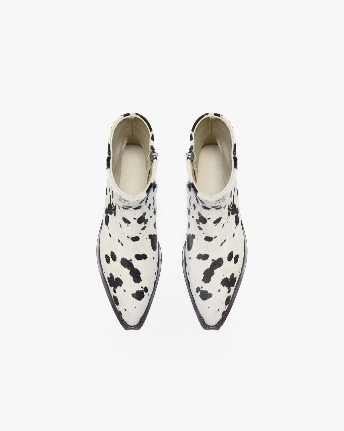 Michael Zip Boot Cowhide - Flat White Black