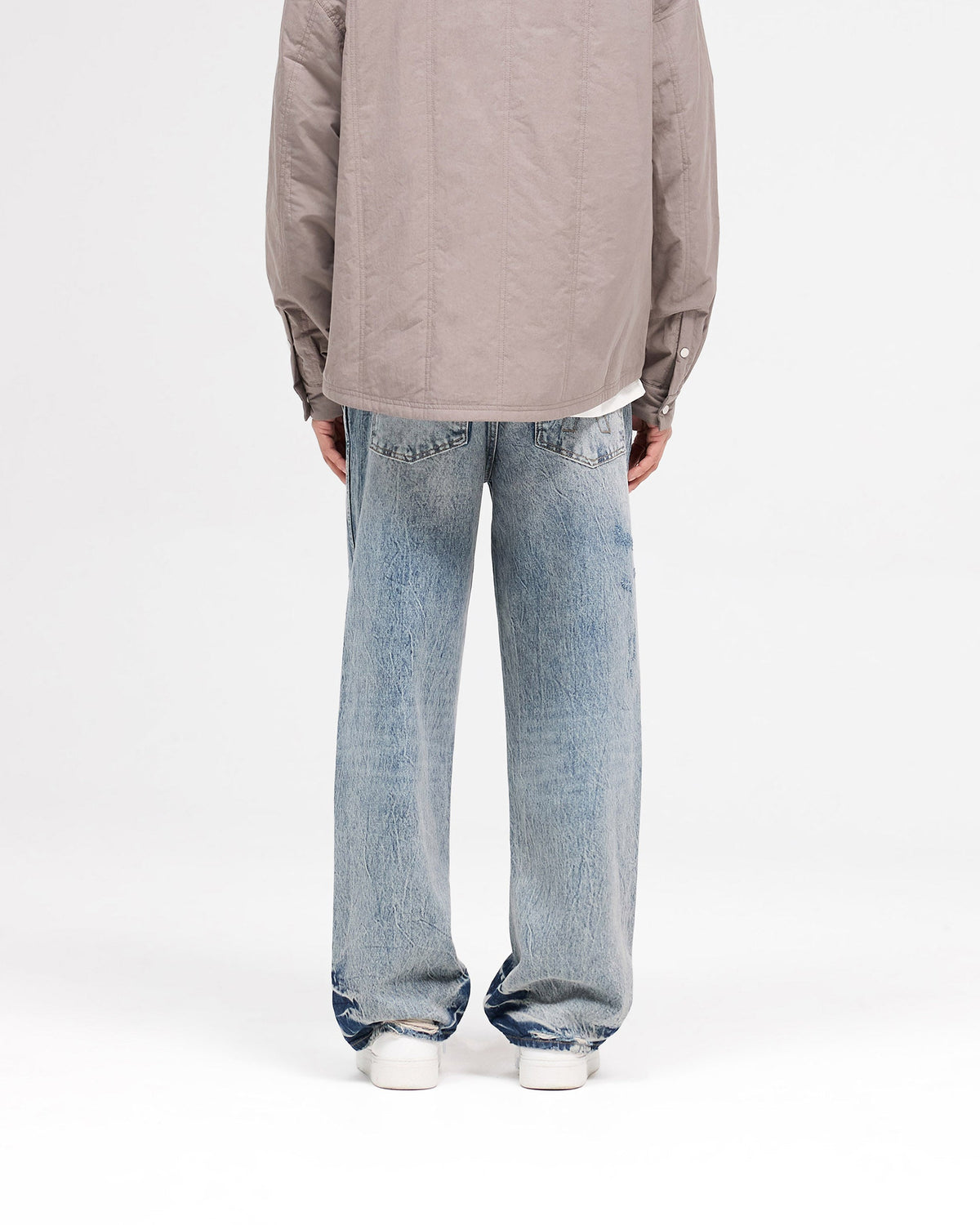 R3 Distressed Baggy Denim - Blue Cream