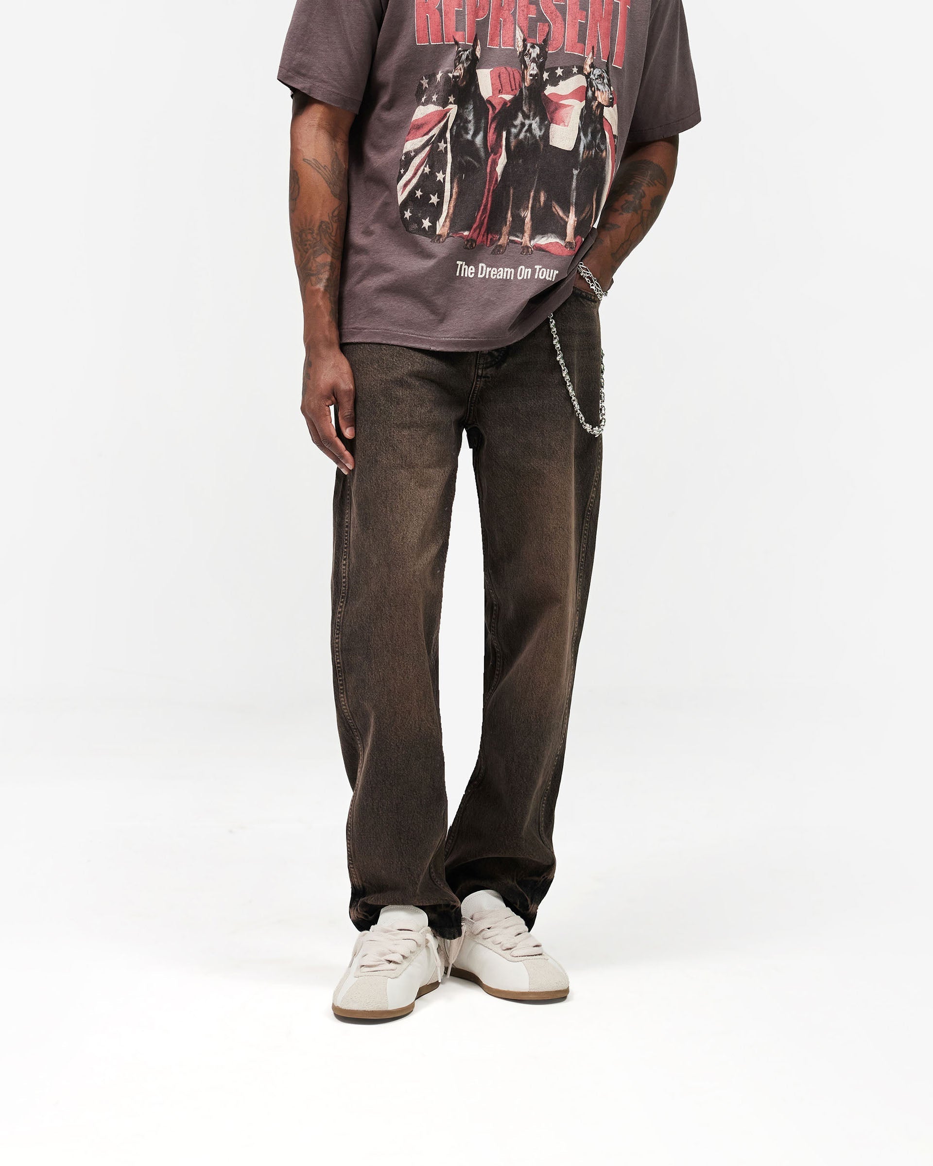 R2 Straight Leg Denim - Bark