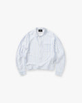 Long Sleeve Sheer Stripe Boxy Shirt - Ice Blue