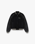 Raglan Varsity Jacket - Black
