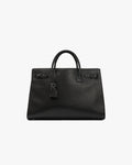 Leather Tote Bag - Textured Black