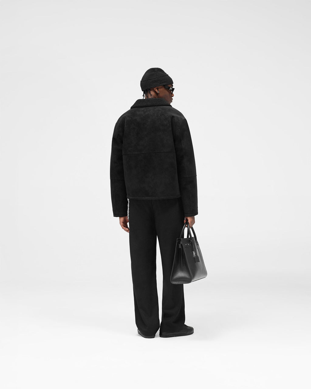 Faux Shearling Jacket - Jet Black