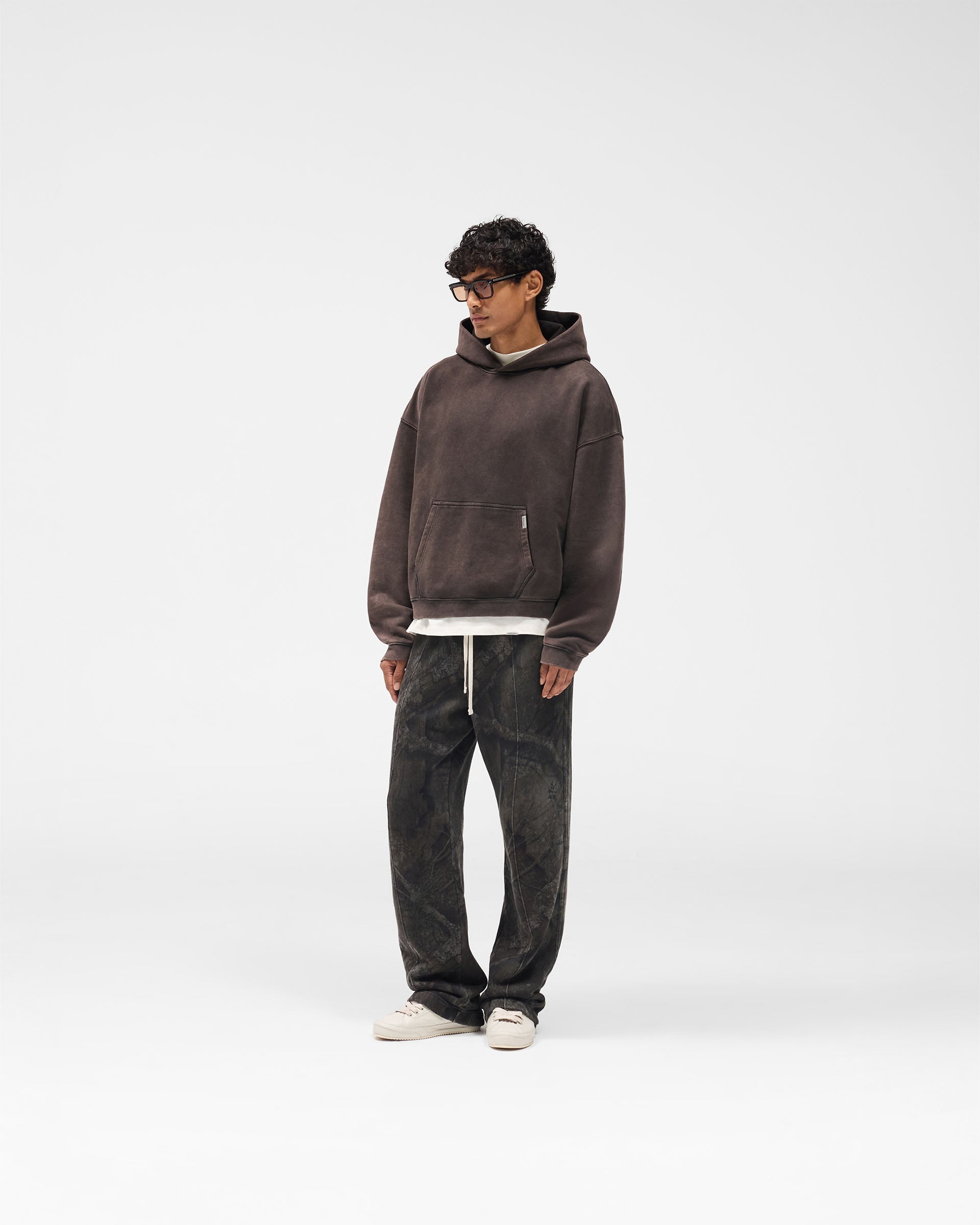 Initial Boxy Hoodie - Coffee