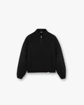 Initial Boxy Quarter Zip - Jet Black
