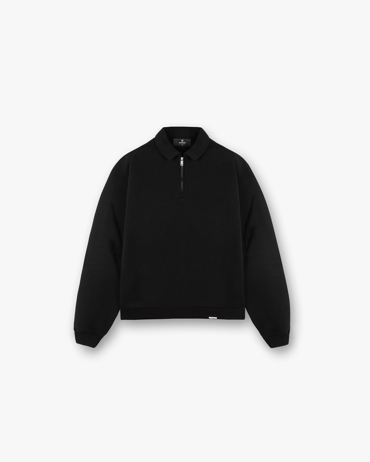 Initial Boxy Quarter Zip - Jet Black