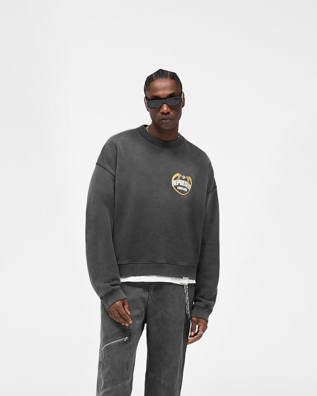 Angel Border Sweater - Stained Black