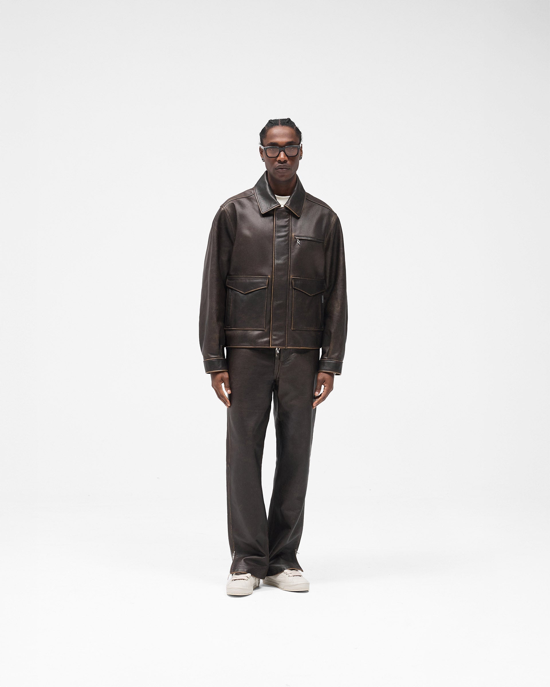 Sunfade Leather Pant - Nero