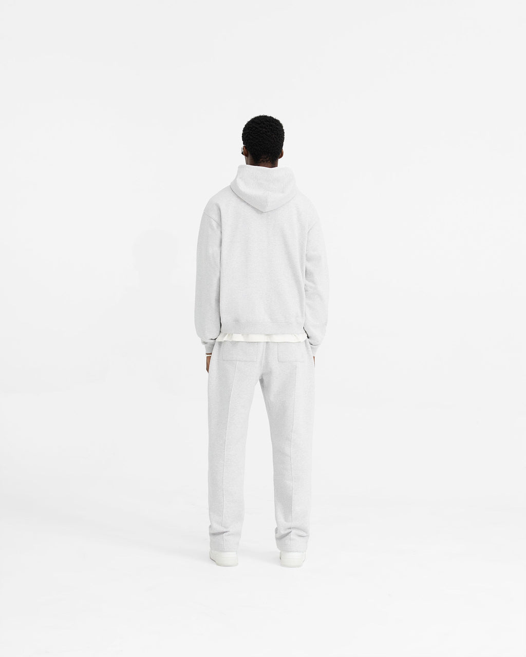 Initial Oversized Zip Hoodie - Ice Grey Marl