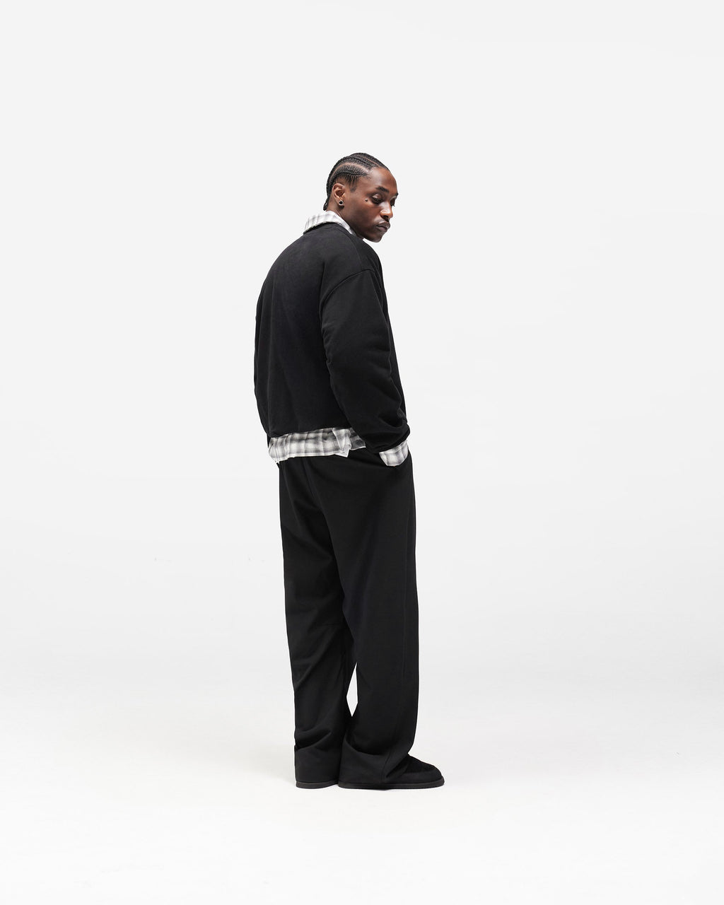 Dual Layer Script Sweater - Jet Black
