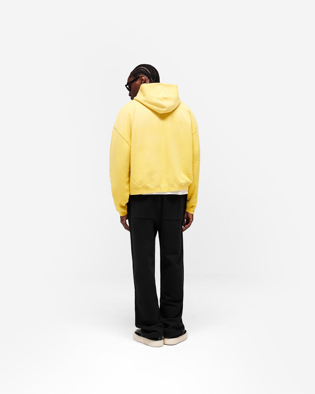 Initial Boxy Zip Through Hoodie - Canary Yellow