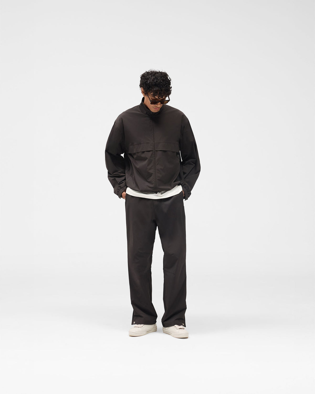Initial Nylon Track Pant - Coffee