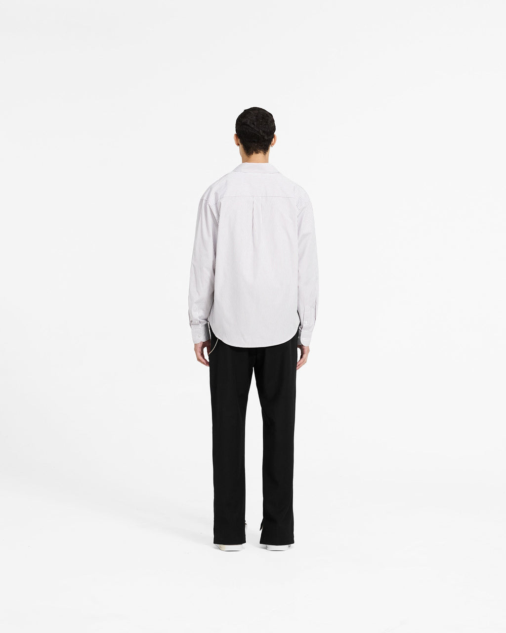 Long Sleeve Pinstripe Shirt - Grey