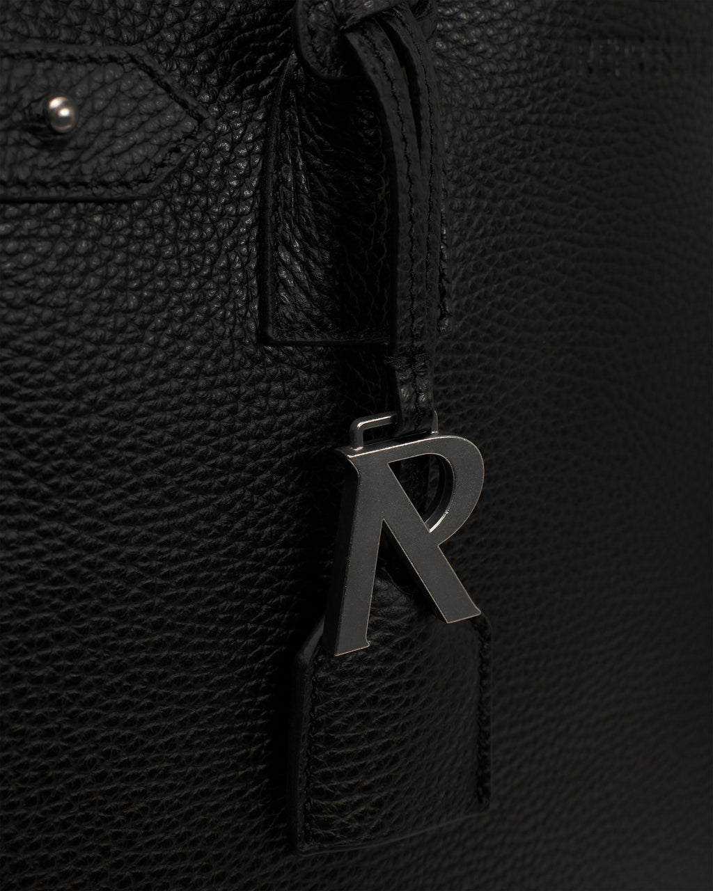 Leather Tote Bag - Textured Black